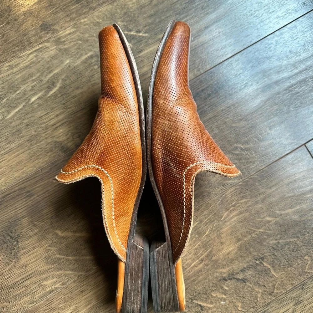 BED|STU Cognac Leather Slip-On Mules - Picture 2 of 4